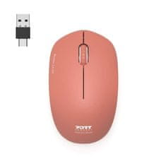 Port Designs PORT CONNECT Wireless COLLECTION, bezdrôtová myš, USB-A a USB-C dongle, 2.4Ghz, 1600DPI, tehlová