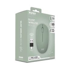 Port Designs PORT CONNECT Wireless COLLECTION, bezdrôtová myš, USB-A a USB-C dongle, 2.4Ghz, 1600DPI, olivová