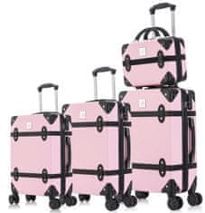 SEMI LINE Sada kufrov Vintage Pink/Black 4-set