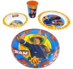 Požárník Sam Detská jedálenská súprava + fóliový balón - Fireman Sam