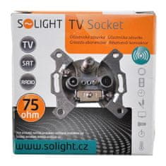 Solight Účastnícka anténna zásuvka koncová TV + Radio + Satelit, + útlm 3dB, 75 Ohm