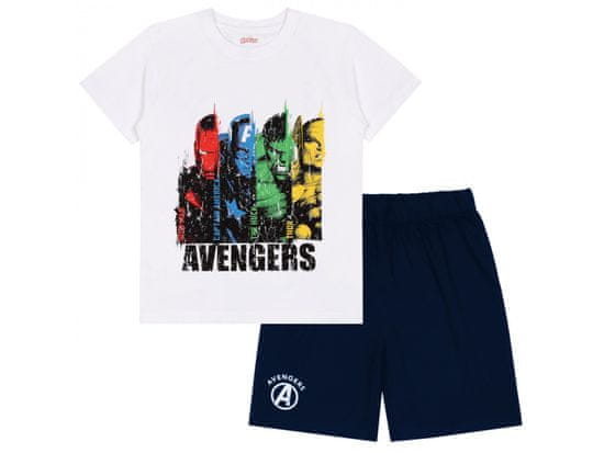 MARVEL COMICS Avengers Marvel Chlapčenské pyžamo s krátkym rukávom v bielej a námorníckej modrej, letné pyžamo