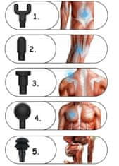 GEKO Aku telový masážny prístroj s vymeniteľnými hlavicami GH02001