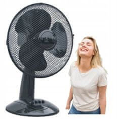 Kepland Stolný izbový ventilátor čierny 38W