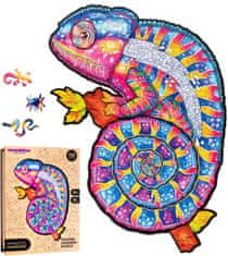 Puzzler Magic Wood Farebné drevené puzzle českej výroby: Hypnotický chameleón