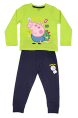 Eplusm Chlapčenské bavlnené pyžamo Peppa Pig George on trip 116 / 5–6 rokov Modrá