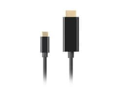 ROLINE Lanberg USB-C(M)->HDMI(M) kábel 3m 4K 60Hz čierna