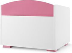 Konsimo Detský kontajner na hračky PABIS ružový/biely