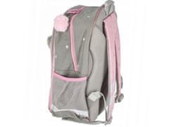STARPAK Ružovo-šedý školský batoh pre dievčatá s odrazkou 40x29x20cm