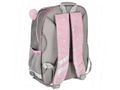 STARPAK Ružovo-šedý školský batoh pre dievčatá s odrazkou 40x29x20cm