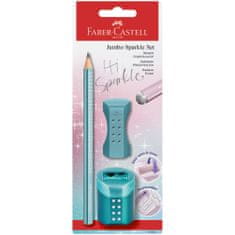 Faber-Castell Grafitová ceruzka Sparkle Jumbo + guma +strúhadlo, BL
