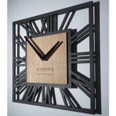 Flexistyle Nástenné hodiny loft piccolo štvorcové 30cm, dub-čierna z219b