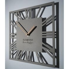 Flexistyle Nástenné hodiny loft piccolo štvorcové 30cm, šedá z219b