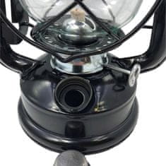 INNA Petrolejová lampa 24 cm čierna s knôtom