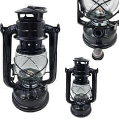 INNA Petrolejová lampa 24 cm čierna s knôtom