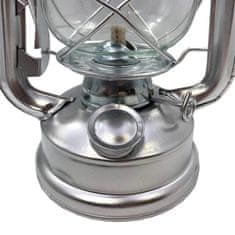 INNA Petrolejová lampa 24 cm strieborná s knôtom