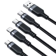 Joyroom 4in1 kábel USB - 2x USB-C / Lightning / Micro USB 3.5A 1.2m, čierny