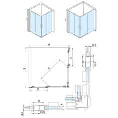 POLYSAN ALTIS LINE štvorcový sprchovací kút 800x800 mm, rohový vstup, číre sklo AL1580CAL1580C - Polysan