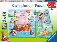 Ravensburger Puzzle Zvieratká a vodné plavidlá 3x49 dielikov