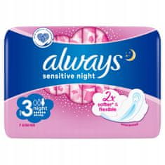 Procter & Gamble Always Sensitive Night s krídelkami 8 ks.
