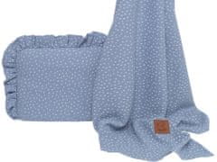 INFANTILO Letná deka s vankúšikom mušelín Dots jeans