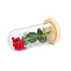 Luniks Červená ruža v sklenenej kupole s LED svetlami