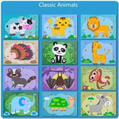 Shopdbest Vysokokvalitné Hračkové Nálepky z Materiálu EVA (12 kusov) - Zviera: Rozvoj Farbenej Percepcie, Koordinácie a Kognitívnych Zručností