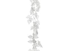 LAALU Girlanda s kvetmi a glitrami strieborná 1,8 m