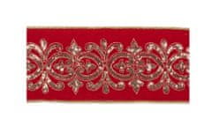LAALU Luxusná červená zamatová stuha s dekoráciou 10 cm x 4,5 m
