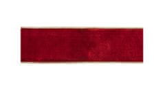 LAALU Luxusná červená zamatová stuha so zlatým lemovaním 6,4 cm x 4,5 m