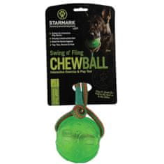 StarMark Hračka guma Chew ball lopta so šnúrkou L zelený