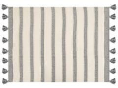 Beliani Bavlnená deka 130 x 170 cm béžová/čierna CAYIR
