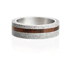 Gravelli Betónový prsteň šedý Simple Wood GJRUWOG001 (Obvod 63 mm)