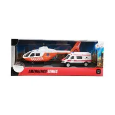 Toi Toys METAL Set trauma vrtuľník a sanitka -oranžová