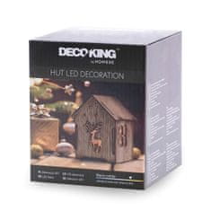 DecoKing LED svetelná chalúpka SILVA so sobom drevená