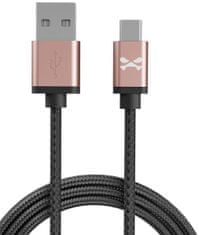 Ghostek Kábel - NRGline Micro USB 3m , Black/Rose (GHOCBL035)
