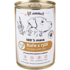 All Animals konz. pre psov kuracie mäso ml.s ryžou 400g