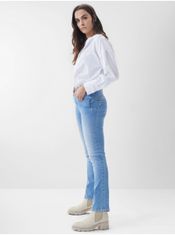 Salsa Collection Modré dámske slim fit rifle s vyšúchaným efektom Salsa Jeans 27/32