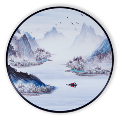 Bondek Asijský obraz v rámu pr. 60 cm - Korytem řeky