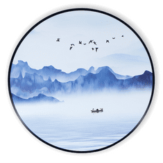 Bondek Asijský obraz v rámu pr. 60 cm - Ranní plavba v mlze