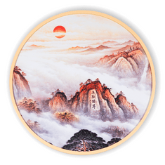 Bondek Asijský obraz v dřevěném rámu pr. 60 cm - Závin mlhy