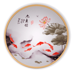 Bondek Asijský obraz v dřevěném rámu pr. 60 cm - Koi