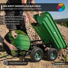 Miweba Záhradný vyklápací vozík Dumper zelený