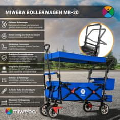 Miweba Ručný skladací vozík MB-20 béžovo-bordový