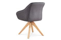 Autronic Moderná jedálenská stolička Jídelní židle, šedá látka v dekoru broušené kůže, nohy masiv kaučukovník (HC-772 GREY3)