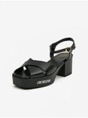 Čierne dámske kožené sandále Love Moschino 36