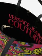 Versace Jeans Čierno-ružový dámsky vzorovaný obojstranný shopper Versace Jeans Couture UNI