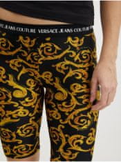 Versace Jeans Žlto-čierne dámske vzorované krátke legíny Versace Jeans Couture M