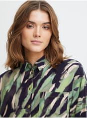 Fransa Čierno-zelená dámska vzorovaná košeľa Fransa S