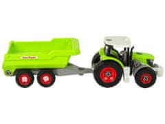Lean-toys Traktor s nenavíjaným prívesom zelený